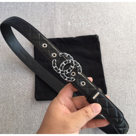 Chanel logo leather strip